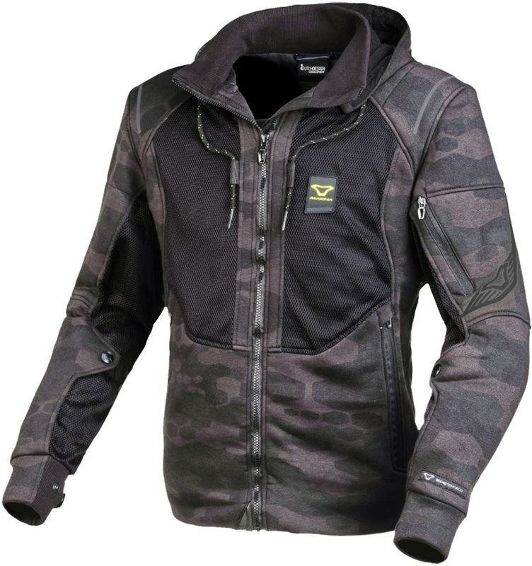 Macna - Breeze - Motorhoodie - Zwart - Mesh - Jersey - Polyester