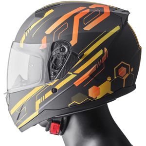 Integraalhelm GMS Hexago Mat Geel-Oranje