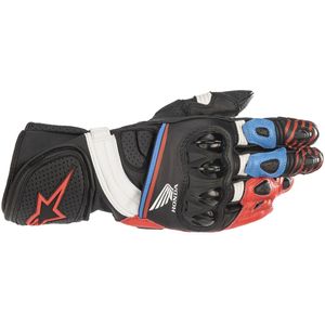 Motorhandschoenen Alpinestars Honda GP Plus R V2 Zwart-Fel Rood-Blauw