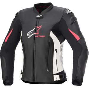 Motorjas Dames Alpinestars Stella GP Plus V4 Zwart-Wit-’Diva’ Roze