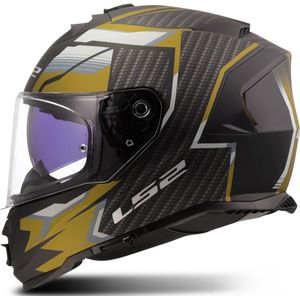 LS2 - FF800 Storm II - Motorhelm - Tracker - Mat Goud Zwart - Carbon