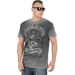 T-Shirt West Coast Choppers Cash Only Zwart-Grijs