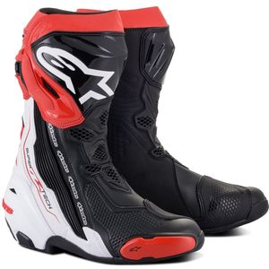Motorlaarzen Alpinestars Supertech R Zwart-Wit-Rood