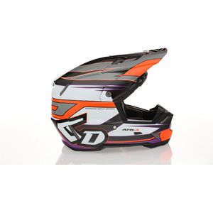 Crosshelm 6D ATR-3 Hyper Gloss Neon Oranje-Paars