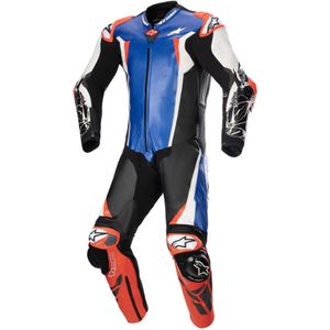 Leren Motorpak Alpinestars Racing Absolute V2 1 PC Metallic Blauw-Zwart-Wit-Rdfl