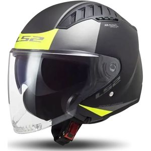 Jethelm LS2 OF600 Copter II Urbane Mat Zwart-Hi-Vis Geel