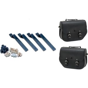 Zadeltassen incl. Ondersteuning CustomAcces Sant Louis (met metallic plaat) Zwart