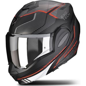 Modulaire Helm Scorpion EXO-TECH EVO Animo Mat Zwart-Rood