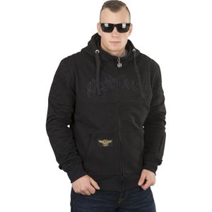 Hoodie West Coast Choppers Aramid Por Vida Riding Zwart