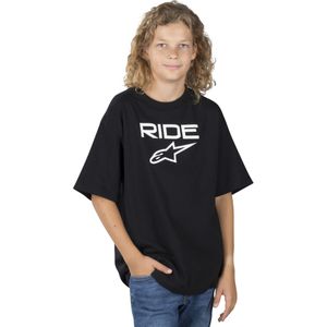 T-shirt Kinderen Alpinestars Ride 2.0 Zwart-wit