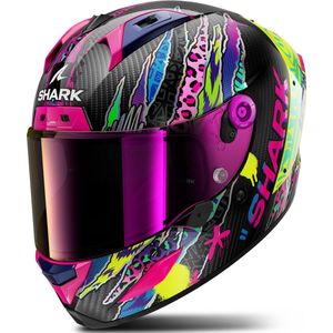 Integraalhelm Shark Aeron Koolstofvezel-Violet-Geel