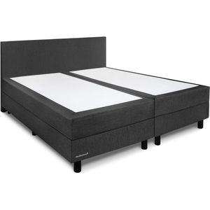 Beddenleeuw Boxspring Isabella Granietgrijs (stof) 90x210 (1 box + 1 matras)