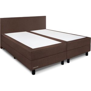 Beddenleeuw Boxspring Isabella Notenbruin (stof) 160x200 (2 boxen + 2 matrassen)