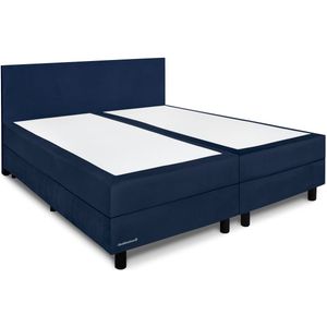 Beddenleeuw Boxspring Isabella Blauw (velvet) 160x210 (2 boxen + 1 matras)