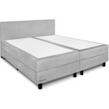 Beddenleeuw Boxspring Isabella Grijs (velvet) 90x200 (1 box + 1 matras)