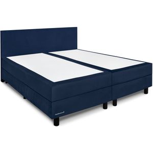 Beddenleeuw Boxspring Isabella Blauw (velvet) 120x220 (2 boxen + 1 matras) | Twijfelaar boxspring