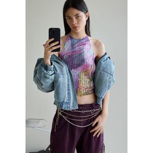 Halter T-shirt met pailletten