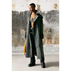 TRENCHCOAT MET LEDEREFFECT