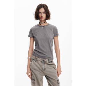 Slim fit T-shirt met stras