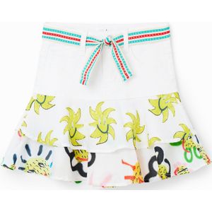 Minispijkerrok met ruches en zonnen