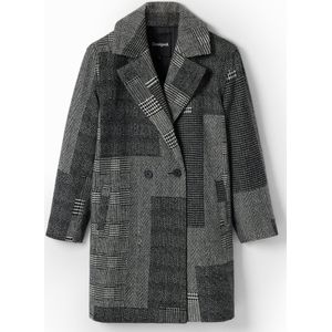 Geklede wollen jas met patch