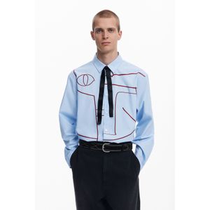 Desigual - Overhemd - Effen - Lange Mouwen - Abstracte Borduursels
