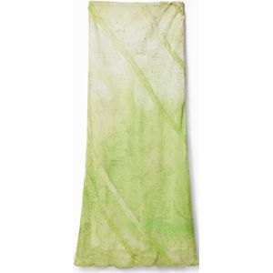 Midi-rok met bloemenkant