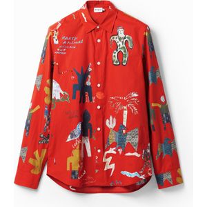 Popeline overhemd met illustraties.