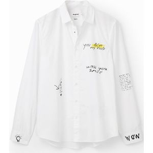 Shirt met contrasterende teksten