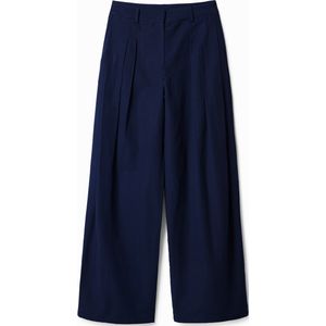 Wide leg broek met plooien