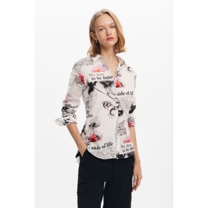 Bloemen tekst shirt