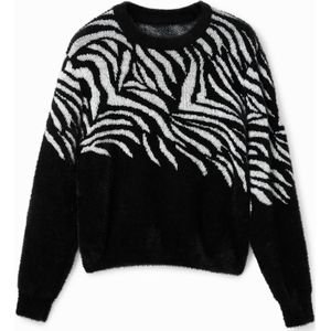 Trui met zebraprint in nepbont