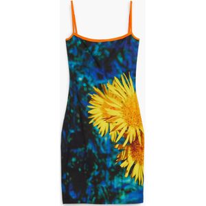 Zonnebloemen midi-jurk