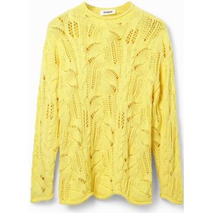 Opengewerkte oversized trui