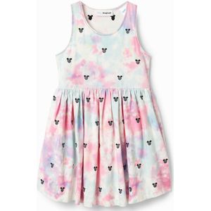 Jurk met aquarelprint en Mickey Mouse