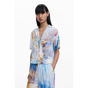 Cropped overhemd met schelpen