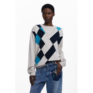 Dubbele kraag trui met ruiten Botter