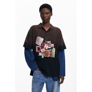 Dubbel T-shirt met patchmouwen Botter