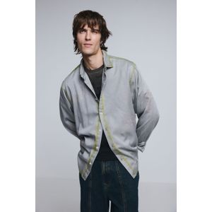 Overhemd met versleten lettering-effect