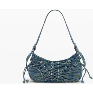 Desigual - Middelgrote Tas - Multicolor - Denimstof - Abstracte Print - 25x8x11,5 cm