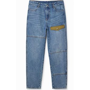 Straight jeans met patch