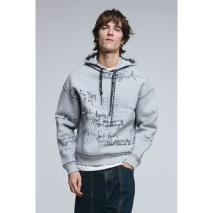 Sweatshirt met lettering en capuchon
