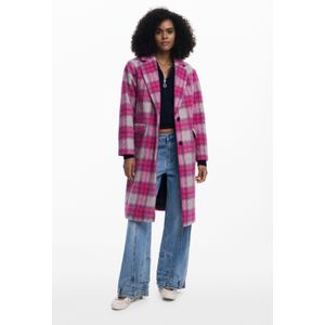 DESIGUAL - COAT CARRE - Winterjas - Fuchsia - Fluor - Materiaal