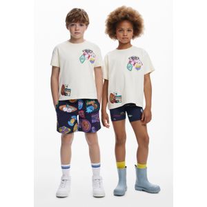 T-shirt met geborduurde patches