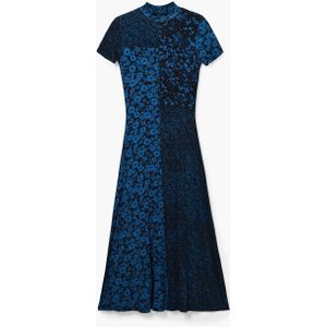 Midi-jurk - Bloemenprint - Korte Mouwen - Hoge Hals - Lenzing™ EcoVero™ Viscose