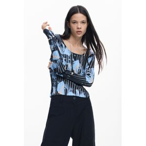 Fijne trui met bloemtextuur