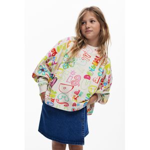 Sweatshirt met 3/4 mouwen en lettering