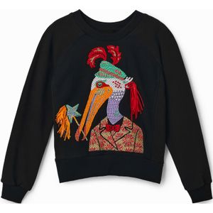 Sweatshirt met geborduurde pelikaan