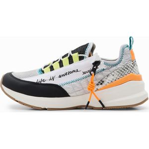 Desigual - Patchwork Damestrainers - Lichtblauw - Gerecycled Rubber