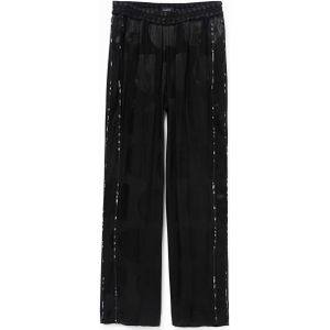 Broek met glanzende logomania